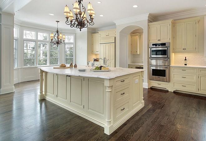 glossy laminate flooring installed in a modern home in Alpine